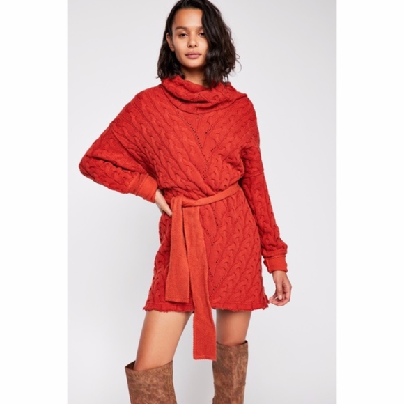 free people for the love of cables sweater dress